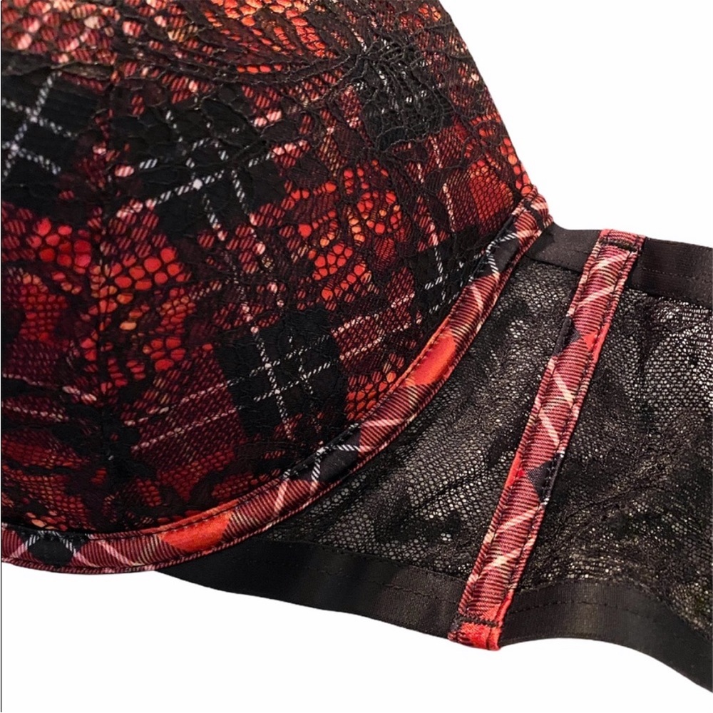 Victoria’s Secret Very Sexy Red Plaid Push Up Bra - Size 32 DDD - Picture 7 of 14